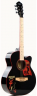 Caravan HS-4015 BK Гитара акустическая с вырезом, верхняя дека липа, обечайка и нижняя дека липа, гриф махагони, цвет черный