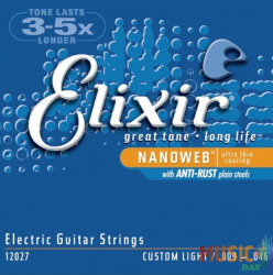 Elixir 12027 NanoWeb  струны для электрогитары Custom Light 9-46