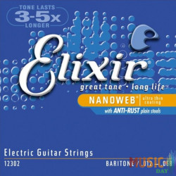 Elixir 12302 NanoWeb  струны для электрогитары Extra Heavy/ Baritone 12-68